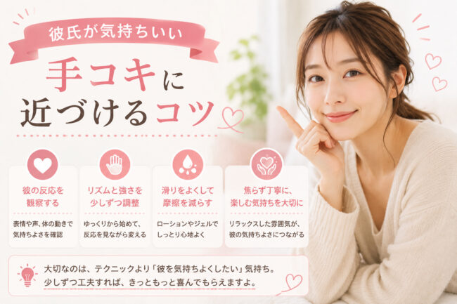 彼氏が気持ちいい手コキに近づけるコツ